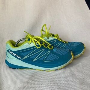 Salomon Sense Pulse City Trail Teal Blue Womens Trail Running Shoe size 8